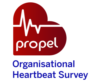 Organisational Heartbeat Logo by Propel International. Based on 5 Core Dimensions of Employee Well-Being and Engagement such as:    Head. Employees' perception of the current situation and their view of the future.  Heart. The extent to which employees are coping with, and expressing, their emotions amidst the uncertainty.  Health. The extent to which employees feel physically healthy and have access to relevant healthcare.  Stability. The extent to which employees feel adequately equipped, supported and connected socially.  Connection. The extent to which employees feel secure and balanced to carry out their responsibilities.Picture