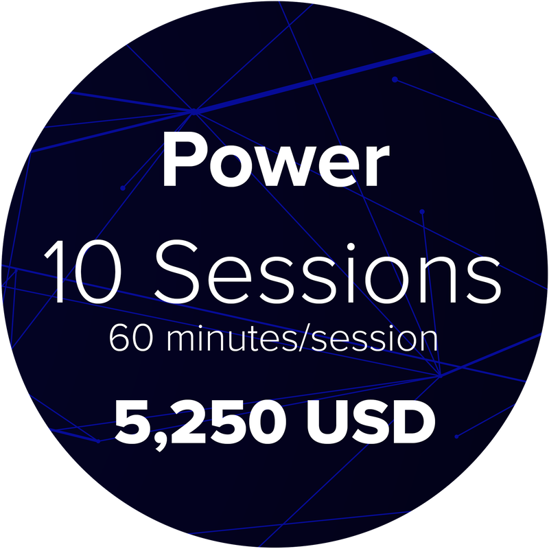 Picture describing the Coaching On-Demand Power Package for businesses for 10 X 60-Minute coaching sessions for 3,950 USD